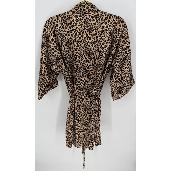 Inner Most Kimono Robe Nightgown Leopard Print - Picture 5 of 10